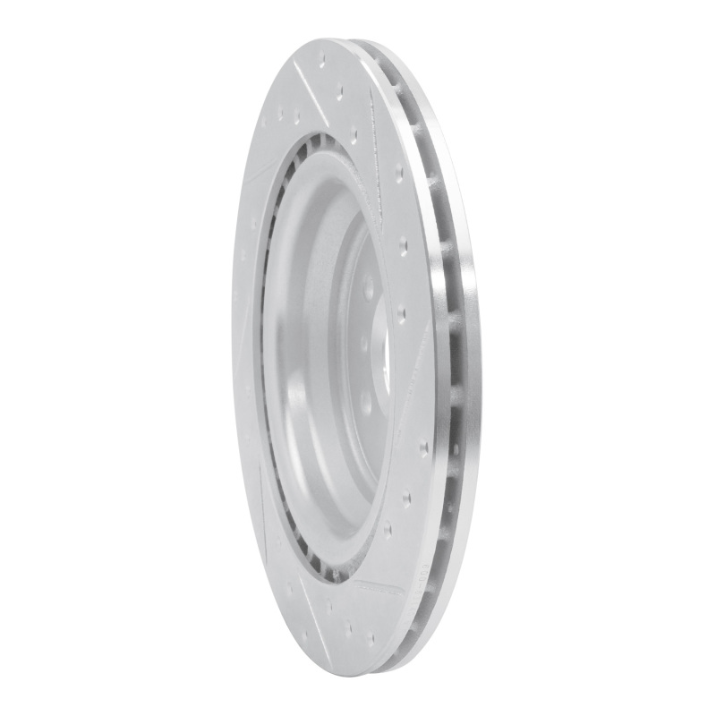 Mercedes-Benz GLE300D Brake Rotor (1) - Rear Left - R1 Concepts - Drilled & Slotted - Silver - `12-`19
